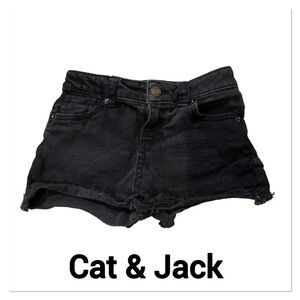 CAT & JACK Black Denim Cutoff Shorts size small 6/6x